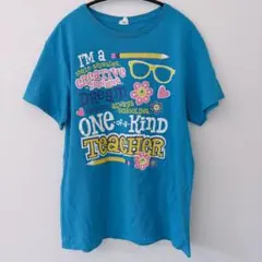 DELTA グラフィック 半袖Tシャツ プリント M ブルー 綿 00s Y2Kのサムネイル