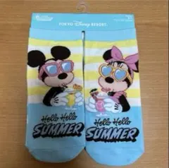 Hello Hello SUMMER 靴下 22-25cm ミッキー＆ミニーのサムネイル