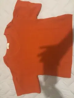 AZUL 半袖 Vネックニット オレンジ