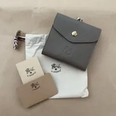 がま口　ポーチ　三つ折り財布　ミニ財布　折り財布　コインケース　小銭入れ　グレー