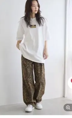 PAGEBOYLIM　LM アソートルーズパンツ Mレオパード柄新品未使用