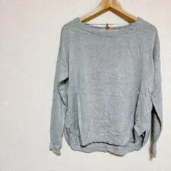crown & ivy 【L】 グレー セーター 薄手 秋 春 綺麗め