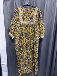 マライカ 花柄バルーンスリーブロングワンピース