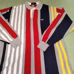ポロWORLD POLO ストライプ ラガーシャツMサイズ