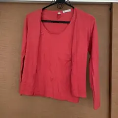 BALLSEY アンサンブル カーディガン 長袖 コーラルピンク