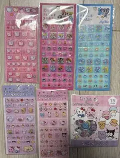 タイルシール おはじきシール セット サンリオ パワパフ エンジェルブルー