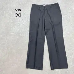 VIS/ワイドパンツ/S/ダークグレー/美脚シルエット/きれいめ/オフィス