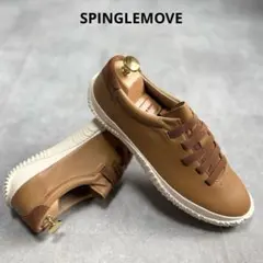 SPINGLE MOVE スピングルムーブ レザースリッポン（L）サンダル 茶 