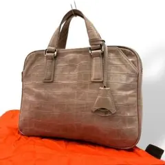 猫*】様 美品 2210 aniary ミニブリーフケース クロコ型押し レザー