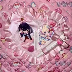 ペア♡ナース トレカケース ホイップデコ 量産型 ロリータ 赤 ピンク ハート
