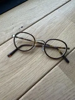 JINS ブラウンオーバル型メガネ　度数入り