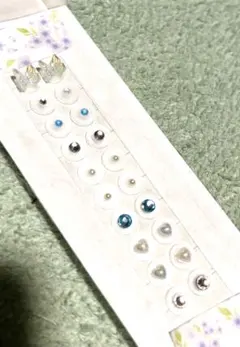 【灰紫】耳ツボジュエリー☆20粒☆蝶々&ラインストーン