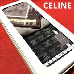 CELINE ハンカチ2枚セットマカダムCELINE ロゴ総柄　未使用シール付