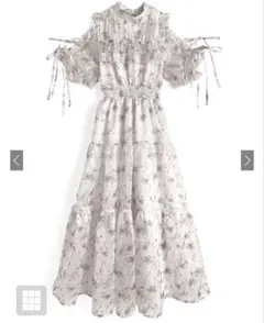 GRL グレイル　花柄シースルーワンピース フリル レースアップ