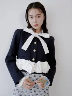 LILY BROWN リリーブラウン 3wayバブルヘムボウタイジャケットのサムネイル