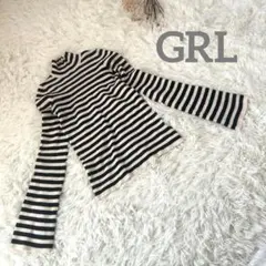 グレイル＊ハイネックリブ長袖セーター 可愛い フレア袖 冬 重ね着 お洒落