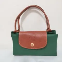 Longchamp ロンシャン トートバッグ ナイロン レザー グリーン 緑