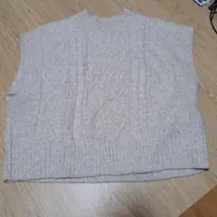 SEASON REASON ベージュ ケーブルニットベスト Lサイズ