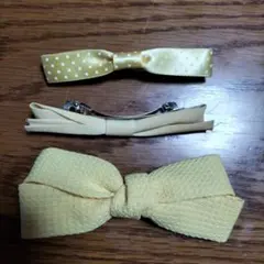 イエローリボンヘアアクセサリー3個セット