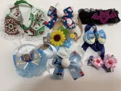 小型犬用、かわいいチョーカーとリボンの８点セット