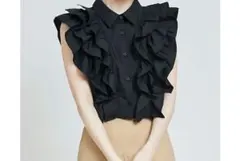 トランテアンソンドゥモード　クロップドフリルシャツ