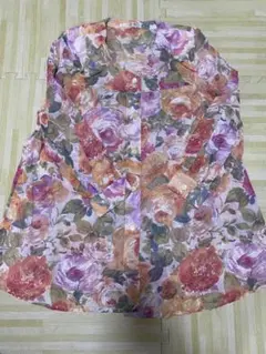 シアートップス シースルートップス シースルーブラウス 洋服 薔薇柄 