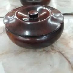 ✨☀️✨木製 茶道具 丸型 お菓子入れ物