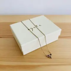 【新品未使用】agete アガットK10リボンダイヤモンドネックレス