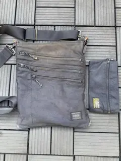 PORTER ポーター アロハ ブラック ショルダーバッグ ポーチ ワッペン付