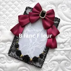 硬質ケースデコB7 赤 黒 レースデコ リボンデコ