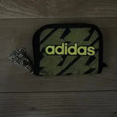 adidas 二つ折り財布 チェーン付き ブラック イエローのサムネイル