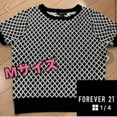 FOREVER21 フォーエバー ニットセーター　半袖ニット 黒白　M 美品