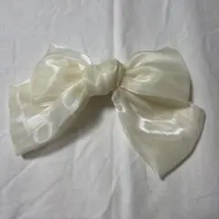 アイボリー リボン ヘアアクセサリー