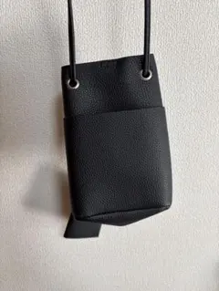 ブラック レザー風 ショルダーバッグ