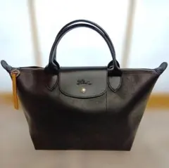 LONGCHAMP【新品】ブラックレザー ハンドバッグ トートバッグ ストラップのサムネイル