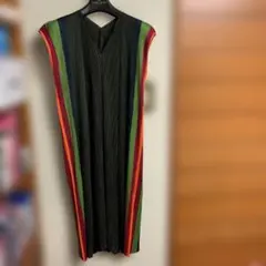 美品】PLEATS PLEATS ロング ワンピース ストライプ 3カラー - メルカリ