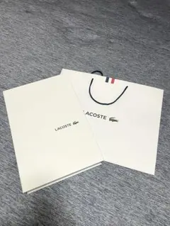 LACOSTE ホワイトショッピングバッグとギフトボックス