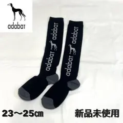 アダバット レディース靴下 ハイソックス 23〜25cm 犬ロゴ 新品 ゴルフ