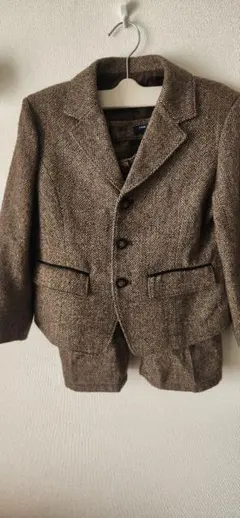 ブラウン ヘリンボーンスーツ