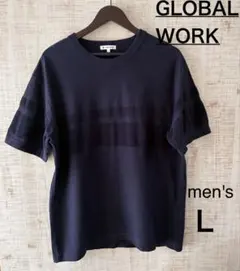 GLOBAL WORK メンズ Tシャツ ネイビー L