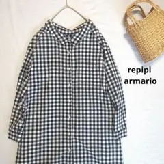 repipi armario チェック柄長袖ワンピース M