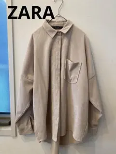 ZARA BASIC コーデュロイ長袖シャツ ベージュ
