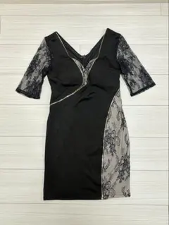 デイジーストア dazzy フロントジップ ジップドレス キャバ 黒 ゴールド