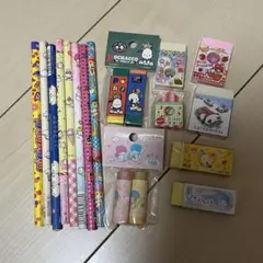 当時物・平成レトロ　キャラクター鉛筆　消しゴム　文具セット