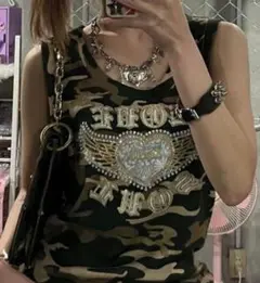 ミリタリータンクトップ Y2K 平成ギャル