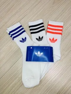 adidas ストライプソックス 3足セット22-24cm