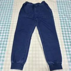 キッズ デニム風 ロングパンツ ネイビー