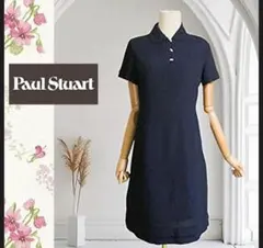 Paul Stuart ポロ襟 半袖ワンピース ネイビー 7号のサムネイル