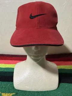 極美品 レアモデル 90s NIKE コットン キャップ レッド スナップバック