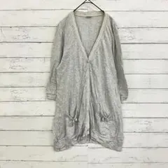 【loogy tutuanna】カーディガン 無地 グレー ポケット ML ⭐のサムネイル